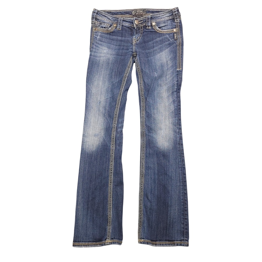Silver Jeans Co. Pioneer Bootcut Jeans Womens W27 L33 Dark‎ Wash Denim Low Rise